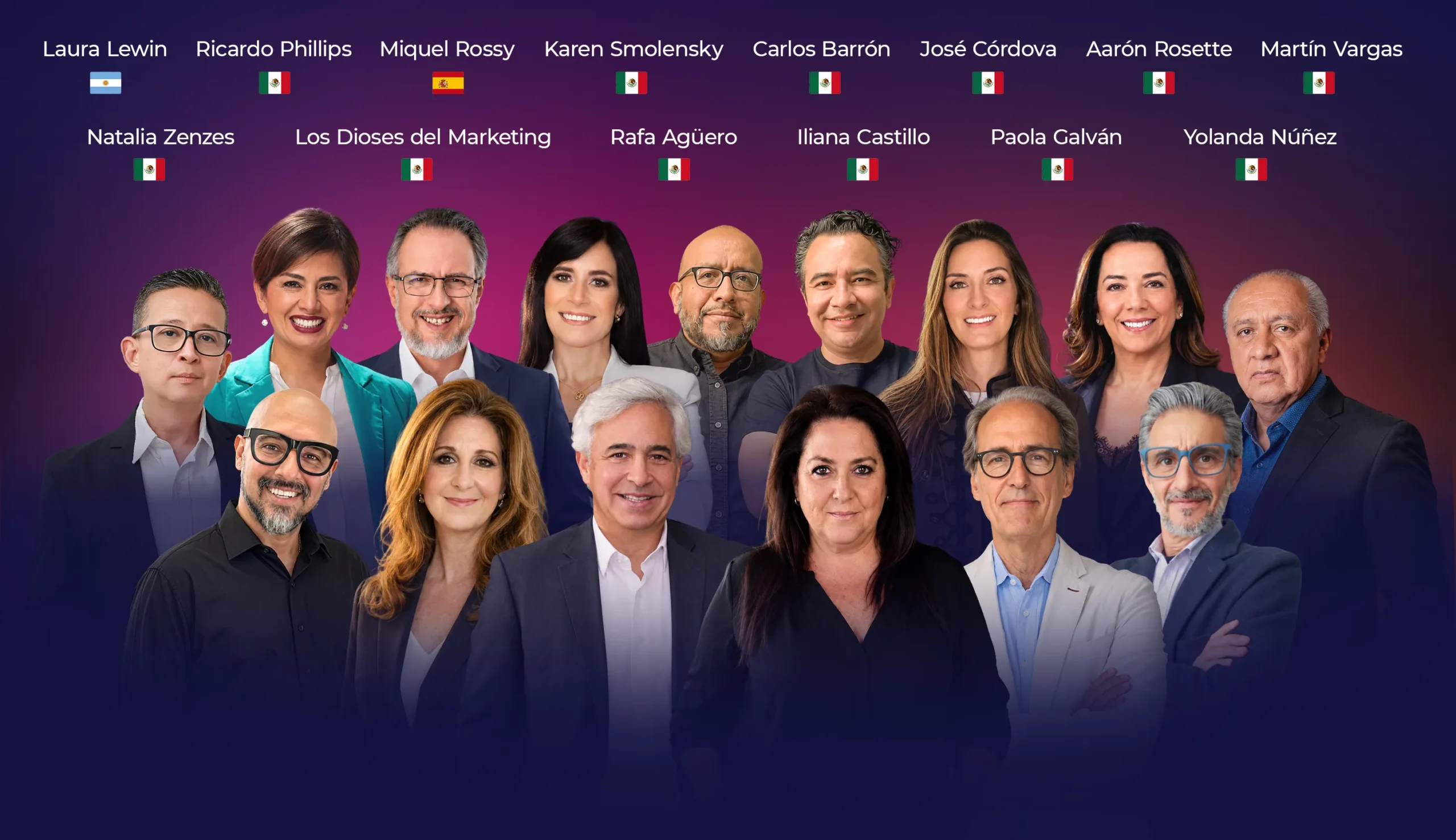 Los expertos en marketing educativo: Raúl Cardós, Miquel Rossy, Karen Smolensky, Ricardo Phillips, Iliana Castillo, Natalia Zenzes, Santiago Kuribreña, Carlos Barrón, Aarón Rosette, Martín Vargas y Rafa Agüero estarán en CIMEDU 9, los días 5, 6 y 7 de noviembre, en el Centro Cultural Mexiquense Anáhuac.